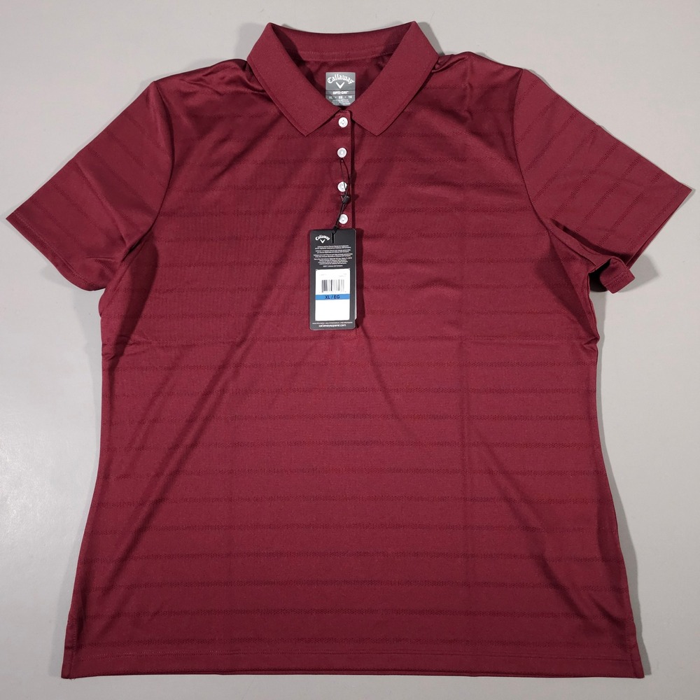 Callaway‎ Polo Shirt Womens XL Zinfandel Burgundy Opti-Dri Golf Top CGW437SU